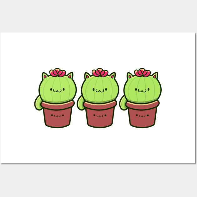 cactus cat Wall Art by ArtStopCreative